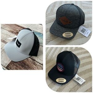 Bundle lot Mens 3 new Hurley SnapBack hats